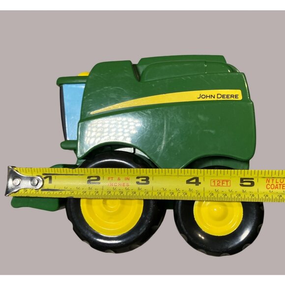 John Deere Green & Yellow Toy Combine Harvester With Rolling Wheels - Picture 10 of 11